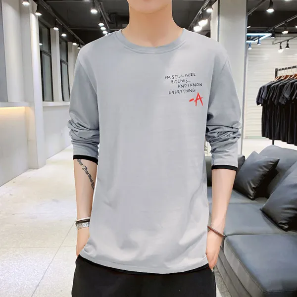 차이홍글로벌샵 긴소매티 슬기롭다 쾌자만들기재료 물고기 모범생 MBOY 남자이 돕다 드랜드 U벼슬 마른남자옷 특매점 레인보우