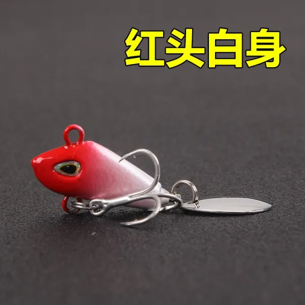 찜스닷컴 숏 납 철판 VIB강기슭 던지다 야광 멀다 투입함 담수 바다낚시 미노우 농어 블랙 인조미끼, 10g 붉은 머리 화이트 몸
