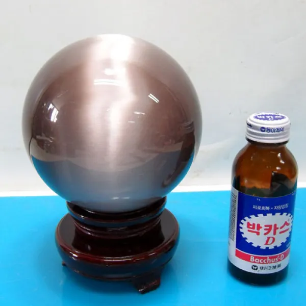 보라색 캐츠아이 12cm 묘안석 유리구슬 크리스탈구슬