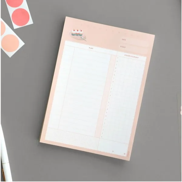 아이코닉 하루 24시간 10분단위 스터디플래너 학습체크 계획 목표 공부 일러스트 스케줄러 플래너, 피치