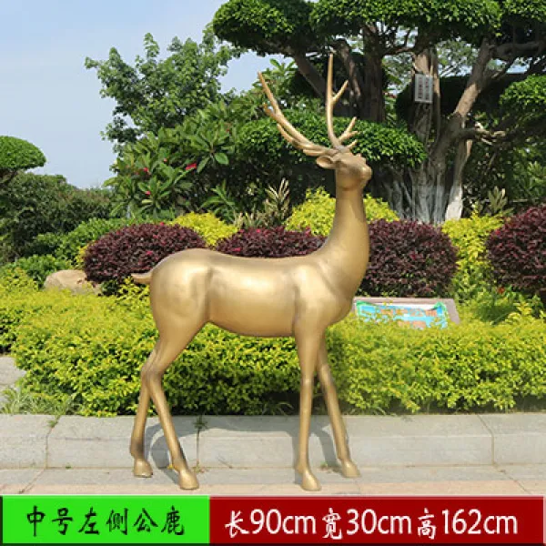 와이유 노루소품 대형야외유리강동물 모조동사슴조각원림상가 가든하우스 동네, 미디엄 왼편 수사슴
