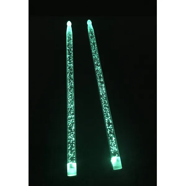 타악기스틱 드럼 드럼스틱 5A불빛나는 형광 북채 전자드럼 발광 무대 연기 드럼세트 막대, T13-거품 타입무광 극력 한쌍-그린색 단광