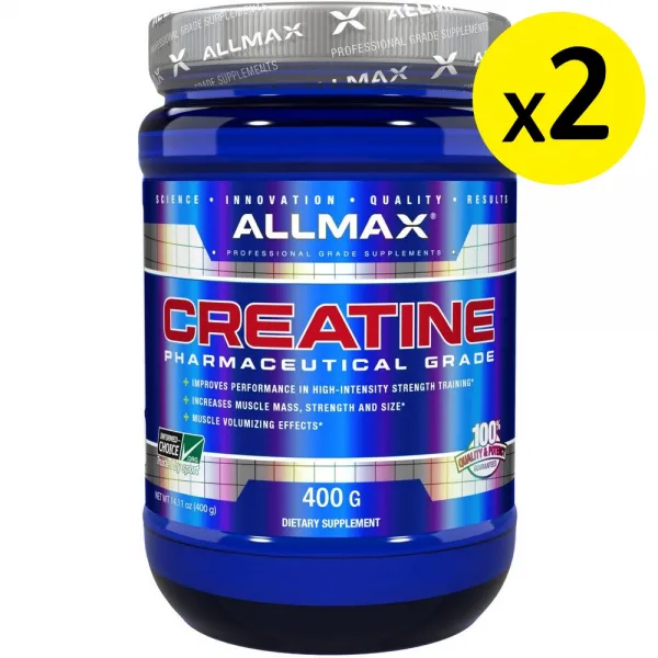 ALLMAX Nutrition 크레아틴 파우더 100% 순수 미분화 크레아틴 일수화물 약전 등급 크레아틴 14.11oz (400g) 2개, 선택, 상세설명참조
