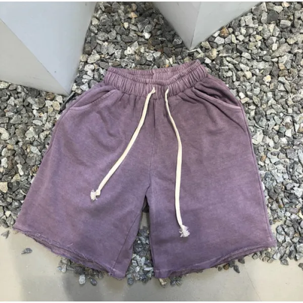 남자 피그먼트 워싱 데끼 반바지 커플 4부팬츠 3컬러