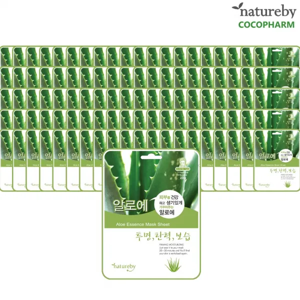 네이처바이 알로에 에센스 마스크팩 23g, 1개입, 100개