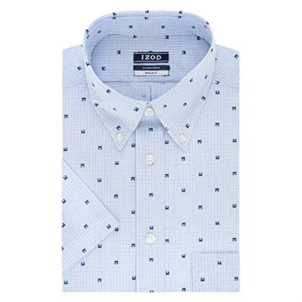 izod 사람'규칙적인 s 짧은 소매 드레스 셔츠는 뻗기 인쇄에 맞았다, 상세설명참조 상품 문의는 상품 문의란에 적어주세요
