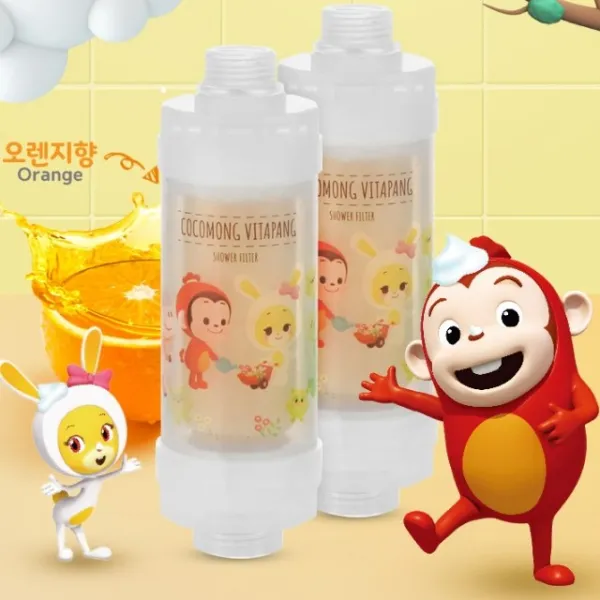 코코몽 비타팡 샤워필터 오렌지향 수돗물유충 수돗물 염소중화 염소중화 우리아이를위해 1개
