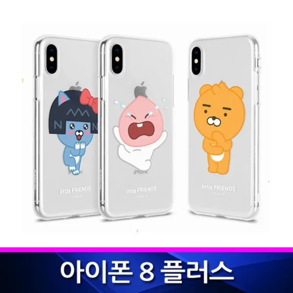 아이폰8플러스 호환 카카오 리틀 큐티 투명 폰케이스 1 Mc어피치&라이언