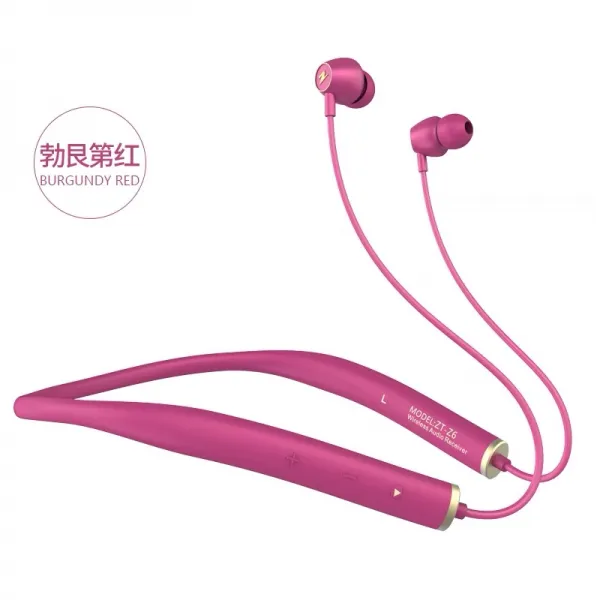 무선이어폰 Z6블루투스 이어폰 목걸이형 무선 목걸이식 운동 귀에끼우는형식 2개한세트 사과 화웨이 통용, C01-공식모델, T03-화려한 빨강 귀에끼우는형식(9D전경 식음 효과)