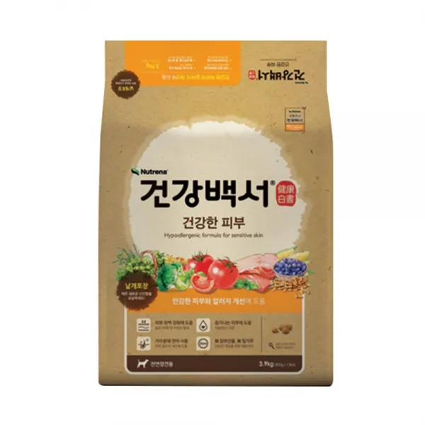건강백서 전연령 생선 건강한 피부 애견사료, 3.9kg, 1개