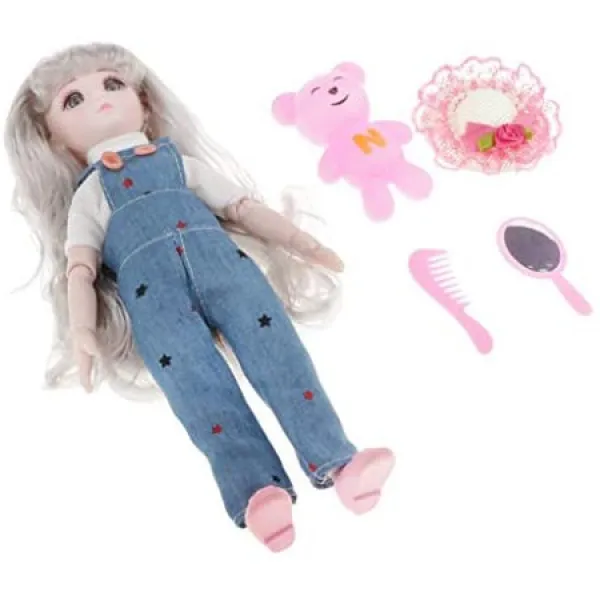 Tachiuwa 인형 본체 인형 놀이 드레스 액세서리 된 13 관절 간이 아이 생일 선물 28cm 총 3 종 - 멜빵 바, 멜빵 바지, 상세 설명 참조0