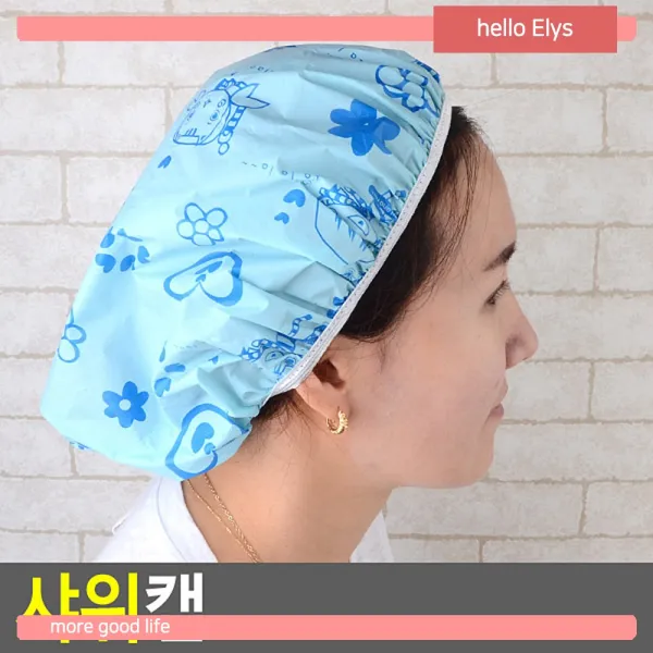 방수 헤어캡 샤워캡 비닐팩 헤어팩 머리망 핑크 블루 방수헤어캡, 단일상품
