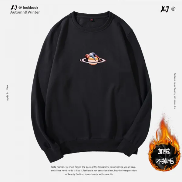 독립 오리지널제작 마른남자옷 개성 별이총총한하늘 숏 맨투맨 와이드 이너웨어 Bf