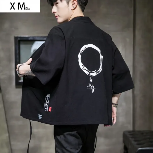 몽골 옷 남 몽족 현대 이족 이 운남 도포 중국풍 무당 무사 한복 걸치다, 블랙
