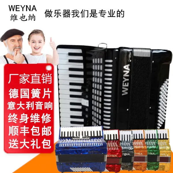 아코디언 WEYNA비엔나 손풍금 초보자 성인 연주 60BS/48/32/16/8베이스 독일, T10-그외 색상 과연 현물
