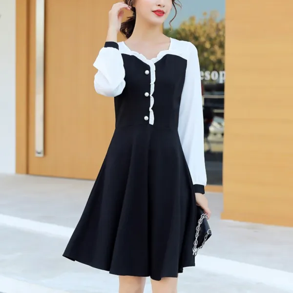 프로젝트브이 여성 클래식 블랙 원피스 하객원피스 모임원피스 미니원피스 1 J