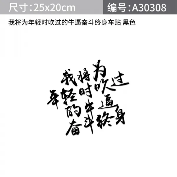 맹구상점 어떻게 했다 근심을 풀면 폭력에 불과하다 부유함 시트지 개성 독창적 차량용스티커 리플렉터 자동차흠집 헤바람막이 분투함 평생 25cm 블랙