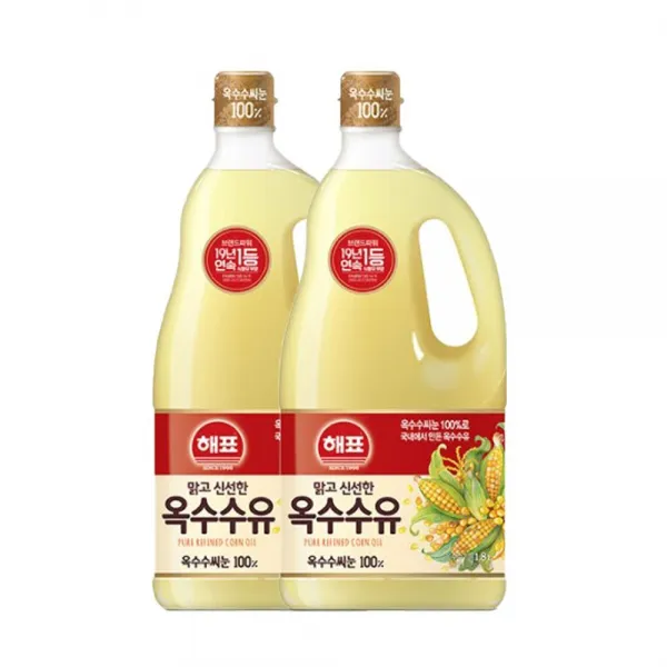 해표 옥수수유1.8리터 2입, 1세트