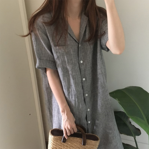 원여자 여름 오버핏 루즈핏 편안 시원한 롱 티셔츠 원피스AW1902 원피스 빅사이즈 여자