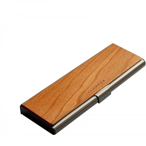 + LUMBER by Hacoa PEN CASE 중후 감이있는 스테인레스 소재와 명목을 맞춘 나무 필통 (Cherry), 단일상품