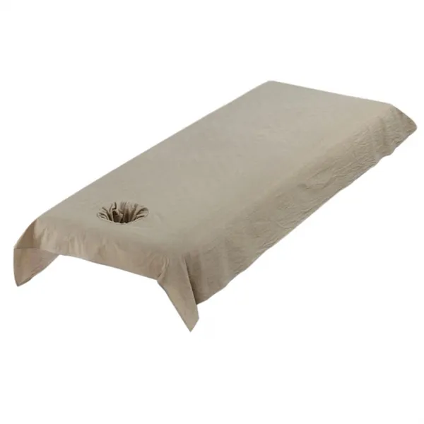 Zeyuan 면 안마 테이블 침대는 패드 덮개 장 얼굴 숨구멍 200x120cm를 적합했습니다, 카키색 옷감