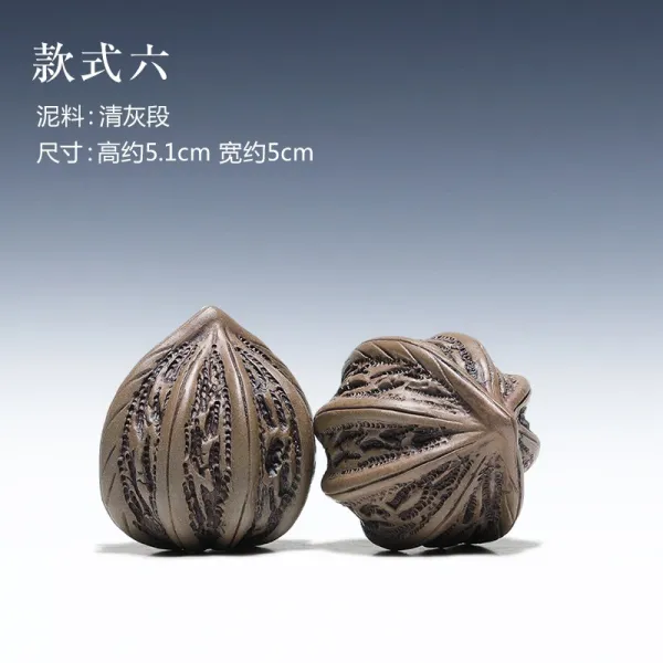 의흥원광 크리에이티브 퍼플모래차 총합상 순수핸드메이드 호두문완 장식품 홈 오피스 자사 호두 6