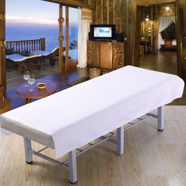 배드 솔리드 무지 양생 회소 순면 코튼 논슬립 미끄럼방지 미용실트리트먼트 굴 네건 스트라이프 단가라 워셔블 물리 요법 이지, 면 침대시트 화이트