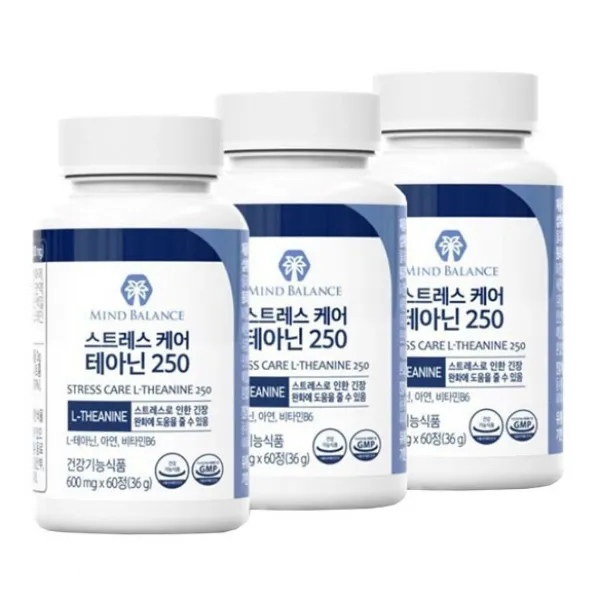 마인드밸런스 스트레스 케어 테아닌 250 36g, 3개