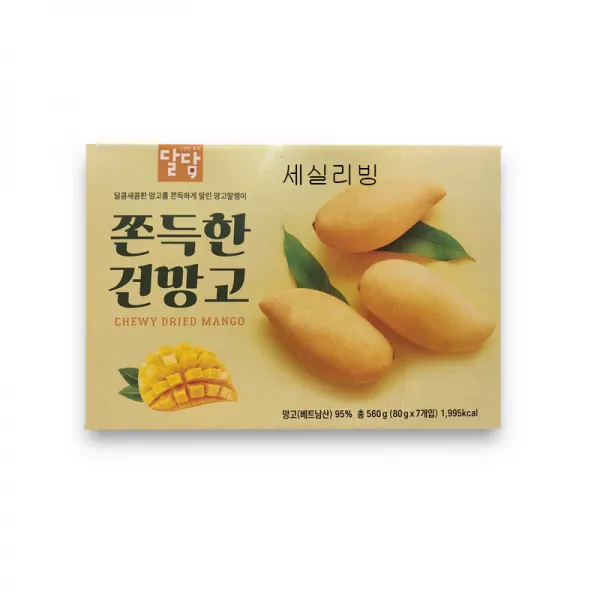 달담 쫀득한 건망고 80g x 7 영양간식 츄잉 새콤달콤 / 코스트코, 2박스