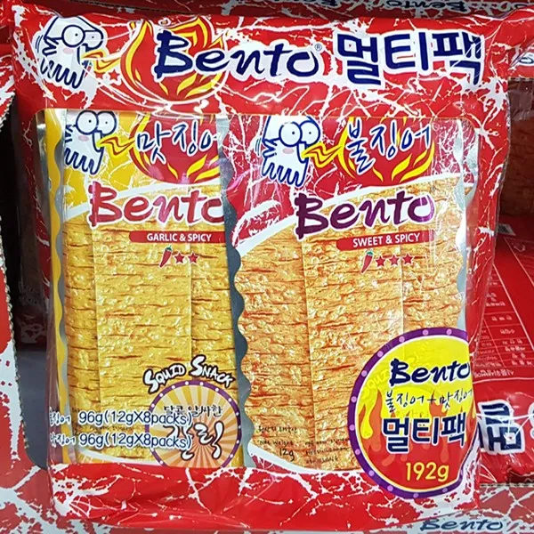 Bento 벤토 맛징어 불징어 멀티팩 -각 96g(12g X 8팩) 스위트앤스파이시 갈릭앤스파이시-태국, 1개