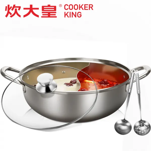 인덕션용냄비 샤브샤브 대용량 가정용 304스테인레스 인덕션 통용 32cm, T01-28cm샤브샤브(덮개포함 노염 냄비주걱)
