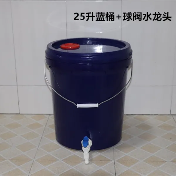 꾸미나라 자동개폐기 이즈미구치 플라스틱통 물백 대구 있음 착지 말참견함 용기 머리를감다 밑부분 구멍 버켓, 25 리프트 블루 통 수도꼭지 _공