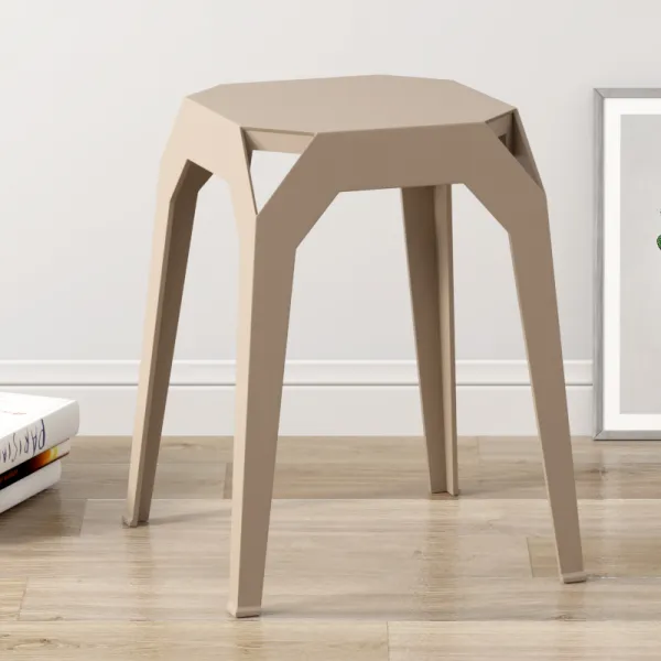 Mar.23 74번 가후 플라스틱 걸상 가정용 하이 벤치 하이 벤치 심플 레스토랑 식탁 거실 등단z 두 껍 게. 카키.