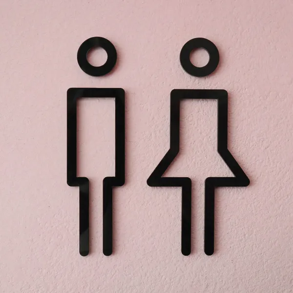 도어사인 화장실 표지판 남여화장실 표시 입체 도형 아크릴 주문제작, 1번, 화이트