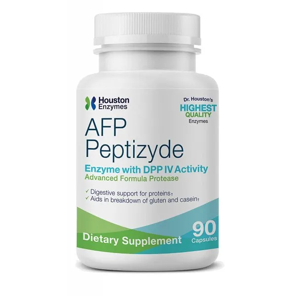 휴스턴 효소 - AFP Peptizyde - 90 캡슐 - DPP IV 활동에 전문적으로 공식화 효소 조합 - 단백질 소화를 지원합니다 - 카세