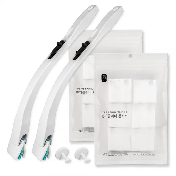 생활공작소 변기클리너 핸들 + 청소포 12개입 2세트