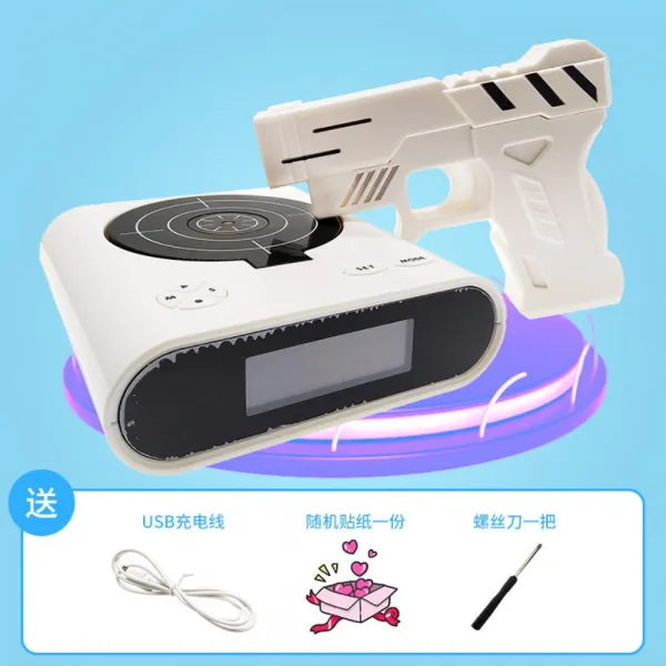 권총알람시계 과녁알람시계 총 건클락 모닝콜 표적, C
