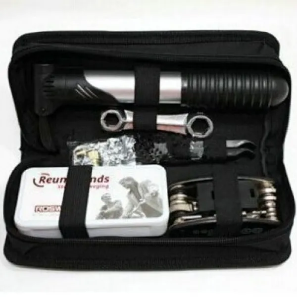  해외 서쪽 자전거다기능 자전거 자전거 수리 도구 가방 펌프 타이어 고무 패치 도구 세트 Parches 자전거 수리 도구 Black