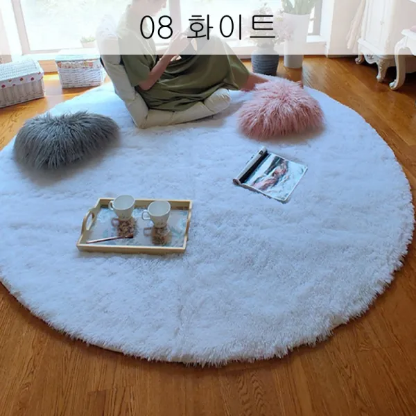 뉴타임즈3 원형 융단 의자 융단 융단 거실 캐주얼한 침실 침대 침대 융단 둥근 컴퓨터 의자 융단 Xt26 A17 08 화이트