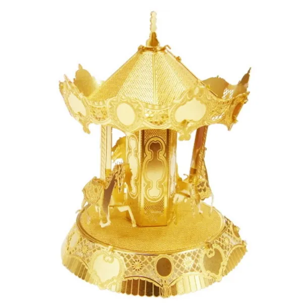 바보사랑 3d 메탈퍼즐 미니 회전목마 골드/출산 육아 완구 매트 유아동퍼즐 종이 입체퍼즐