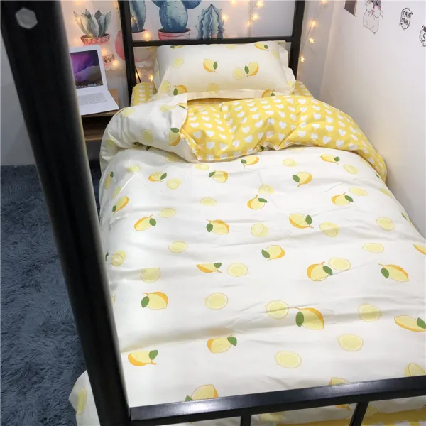춘이상점 이불배게커버 이불정리커버 XX 눈짓 남성 블랙 12M 기숙사침대 비품을 내다 쓰리 침대시트 투수영복, 시트린 팬시레몬 C