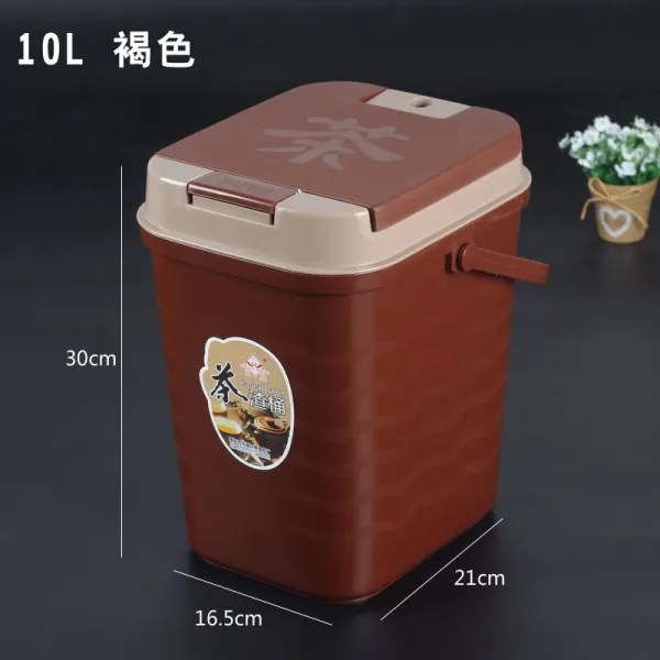 물통 따개 찻잔 담근 차통 찌꺼기 통 배출 차 새는 다도 대나무로 만든 몇 폐차, 라지 브라운레드 10L있음 12베이지