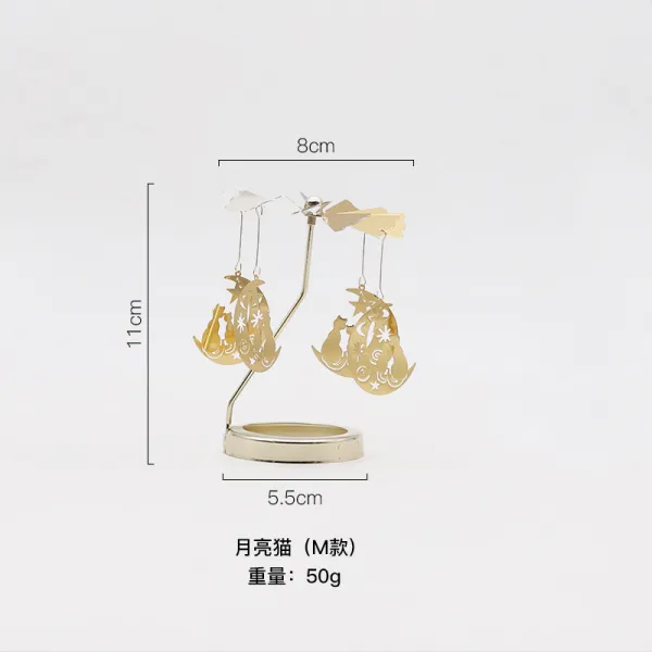 디퓨저양초 생일 팬시 총명함 뚜껑 스핀 촛대 주마등 촛불이 늦게 켜지다 별이총총한하늘 몽환 저녁 식사 4772388416, 5.5CM 달고양이 (M타입 )