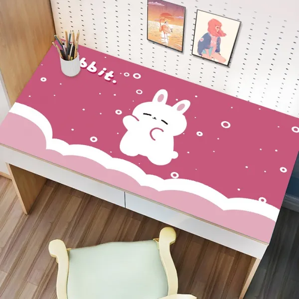 책상커버 글씨 대 소녀 세탁 면제 공부 기숙사 데크패드 큐트 PVC 테이블보, 85*135cm, PH.A153 달려가다 매우 좋아함