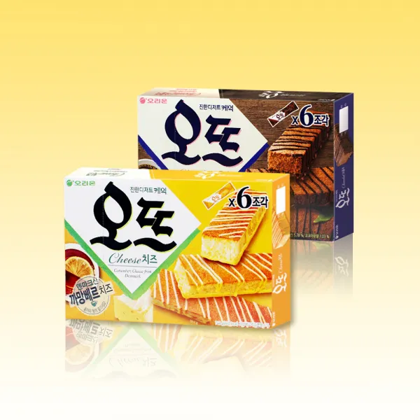 오리온 오뜨 6p 쇼콜라1통+치즈1통 (총2통)/ 케익과자, 단품
