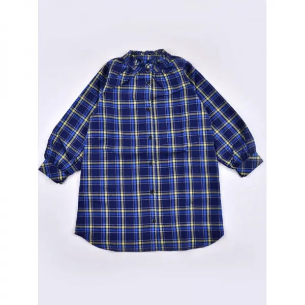 Noeil Aime Bebe뱃전 체크 셔츠 원피스 베베 온라인 스토어 원피스 셔츠 원피스 네이비 그레이 Rba_e 