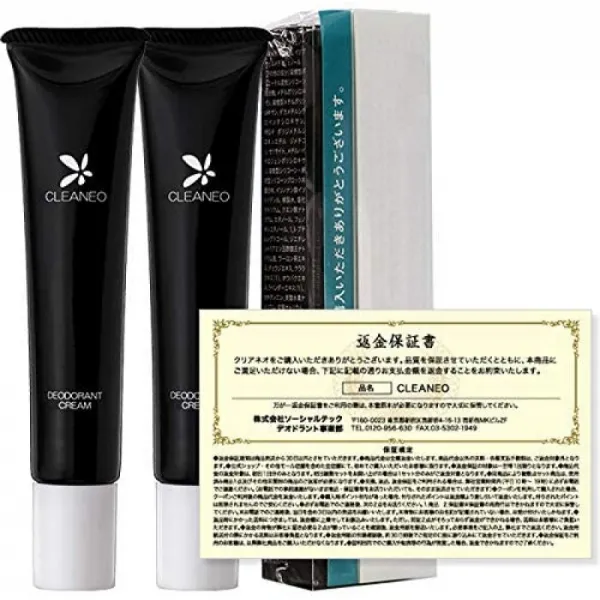 [의약 부외품] 쿠리아네오 (CLEANEO) 액취증 크림 (전액 환불 보증서 부 _ 데오도란트 크림) 2 개, 1