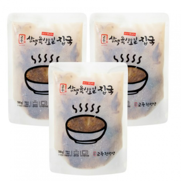 교동전선생 삼백육십오일 집국 소고기무국 (냉동), 3개, 500g