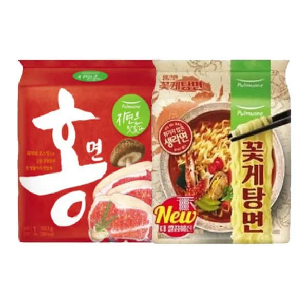  상온 풀무원 자연은맛있다 홍면 X1개+꽃게탕면x1개 1세트