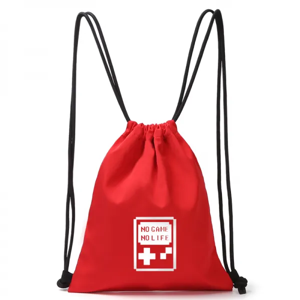 ULZZANG 게임 주변 인생 doubleshouldered ba 가방 책가방 남녀 나일론 천가방 드로스트링 호주머니를